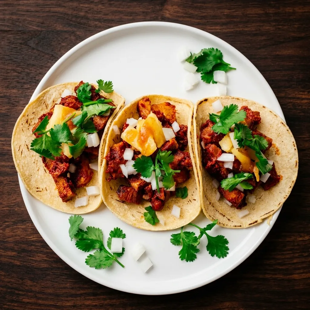 Al Pastor pork tacos at Tacos Mexico Memorial in Calgary, AB
