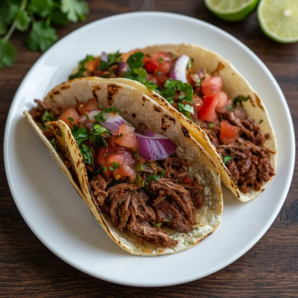 Barbacoa beef tacos at Tacos Mexico Memorial in Calgary, AB
